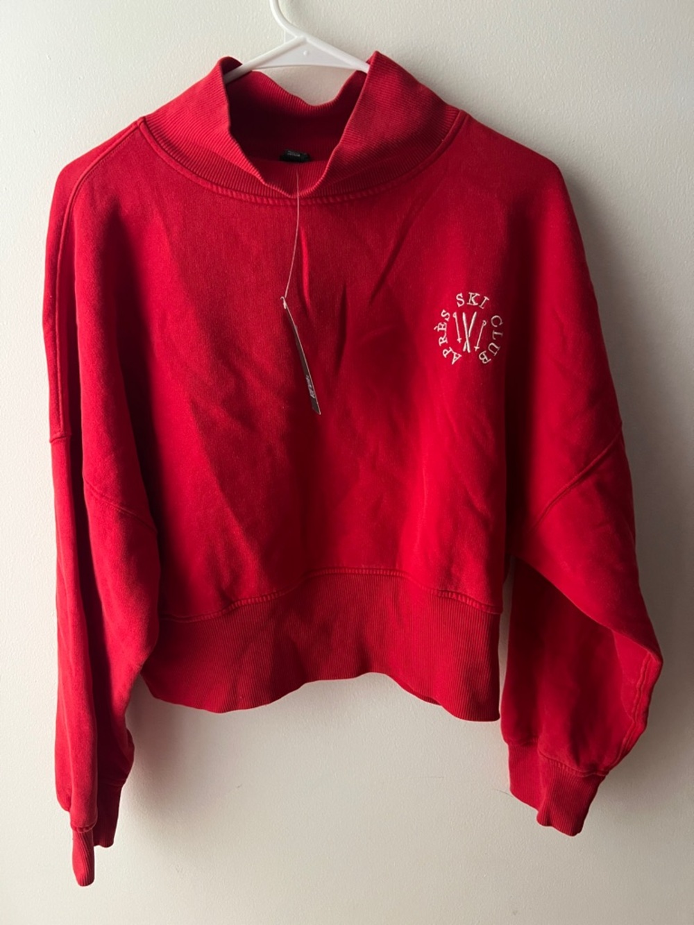 wild fable Red Cowl Neck Sweatshirt with Ski Club Graphic